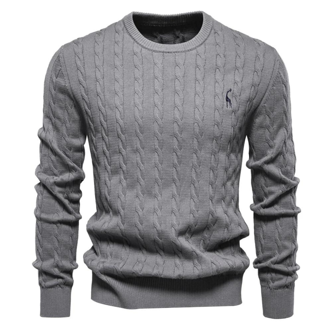 Herren - Zopfstrick Pullover - Weicher Stoff - Warmer Ponty - Lässiger und bequemer Pullover für jeden Anlass