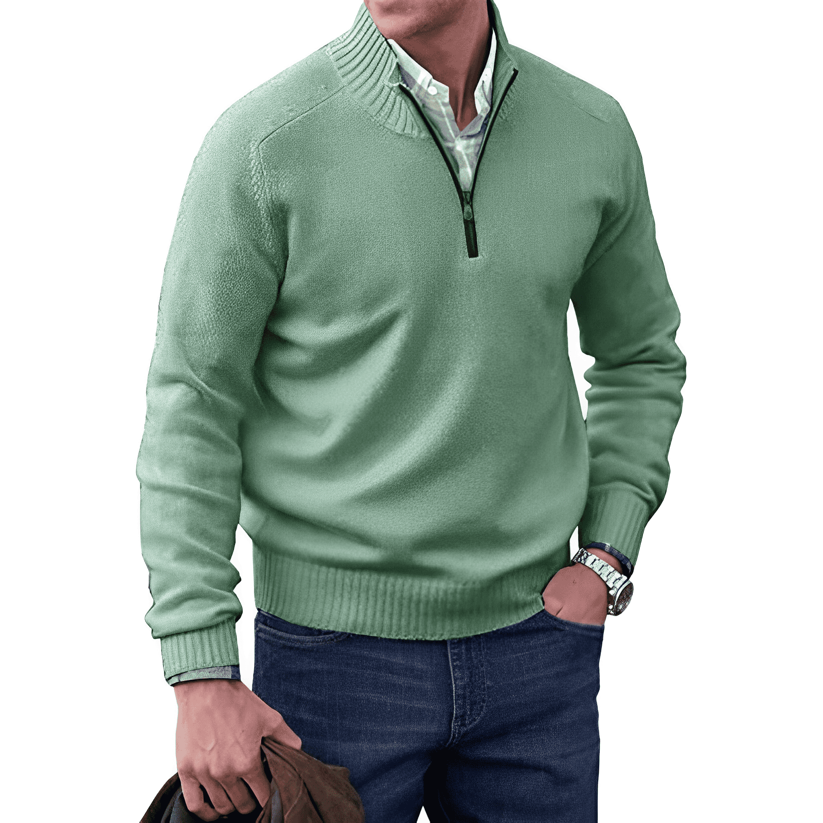 Herren - Bequemer Langarm Pullover - Weicher Strick - Lässiger Stil für jede Jahreszeit