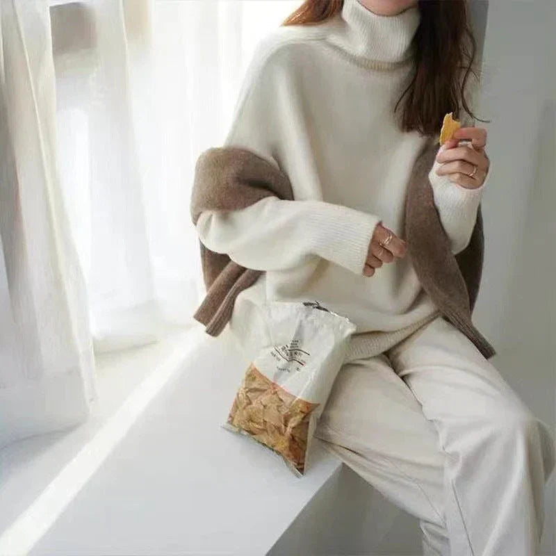 Damen - Rollkragenpullover - Kuscheliger Strick - Warmes Wintermust-have für Stil und Komfort