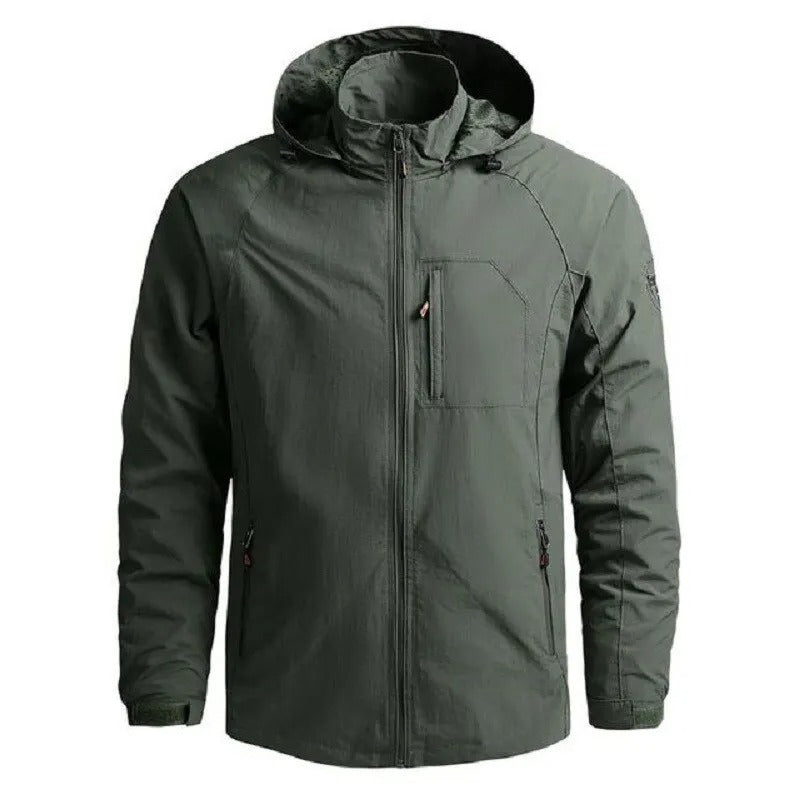 Herren - Leichte Sommerjacke - Wasserdicht & Atmungsaktiv Material - Cargo-Stil - Perfekt für Outdoor-Aktivitäten