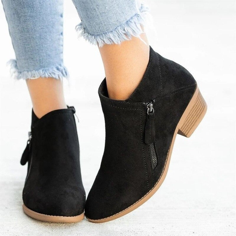 Damen - Stylische stiefel - Leder - Bequeme Mode Schuhe mit Trendigem Design für jeden Anlass