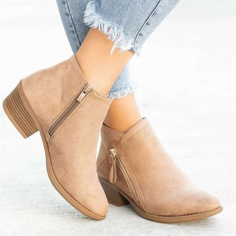 Damen - Stylische stiefel - Leder - Bequeme Mode Schuhe mit Trendigem Design für jeden Anlass