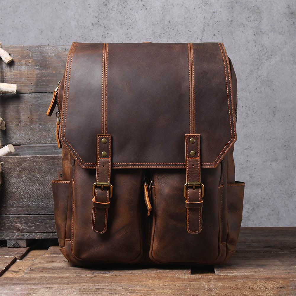 Herren - Stilvoller brauner Lederrucksack aus Leder - Langlebig & vielseitig für jeden Anlass