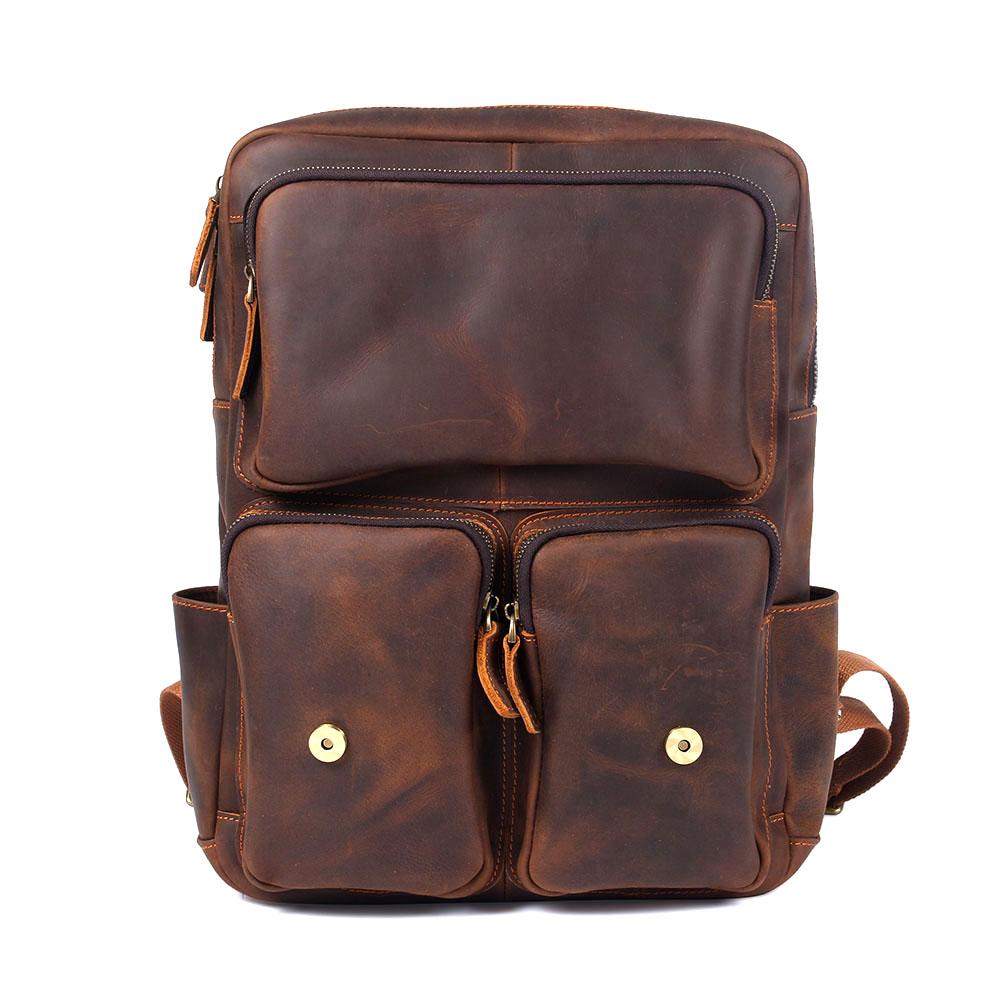 Herren - Stilvoller brauner Lederrucksack aus Leder - Langlebig & vielseitig für jeden Anlass