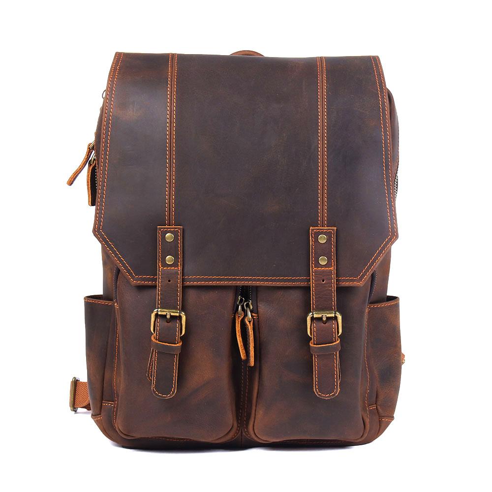 Herren - Stilvoller brauner Lederrucksack aus Leder - Langlebig & vielseitig für jeden Anlass