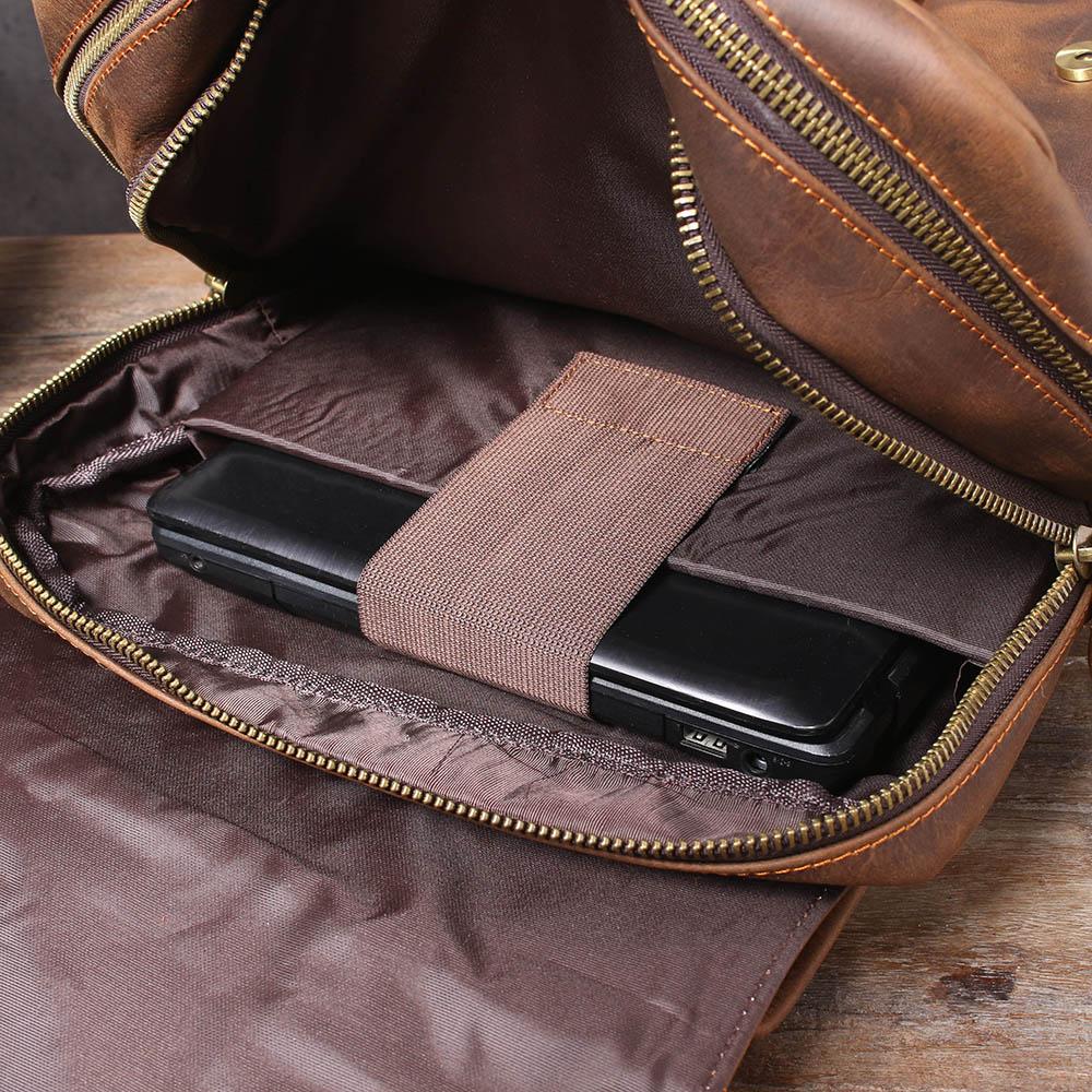 Herren - Stilvoller brauner Lederrucksack aus Leder - Langlebig & vielseitig für jeden Anlass