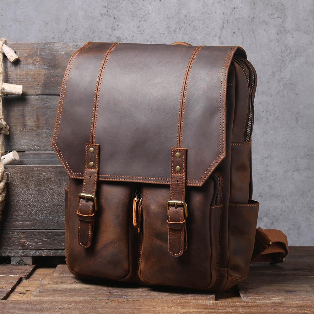 Herren - Stilvoller brauner Lederrucksack aus Leder - Langlebig & vielseitig für jeden Anlass
