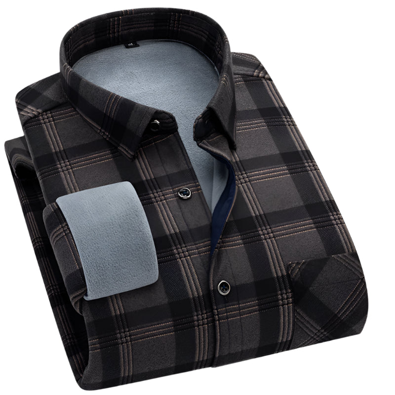 Herren - Flanellhemd - Fleecegefüttert & Warm - Karo Langarm für kaltes Wetter - Ideale Wahl für Herbst und Winter