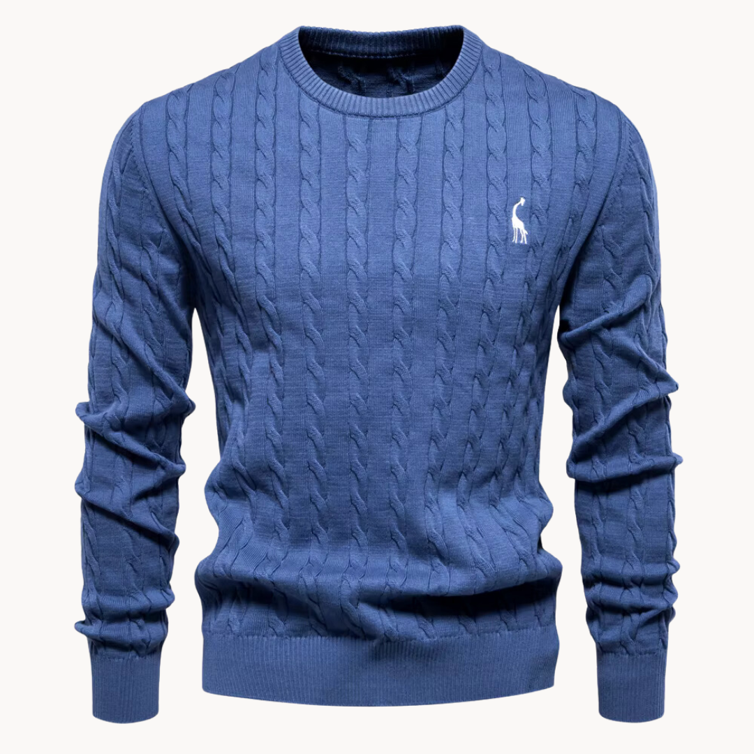 Herren - Zopfstrick Pullover - Weicher Stoff - Warmer Ponty - Lässiger und bequemer Pullover für jeden Anlass