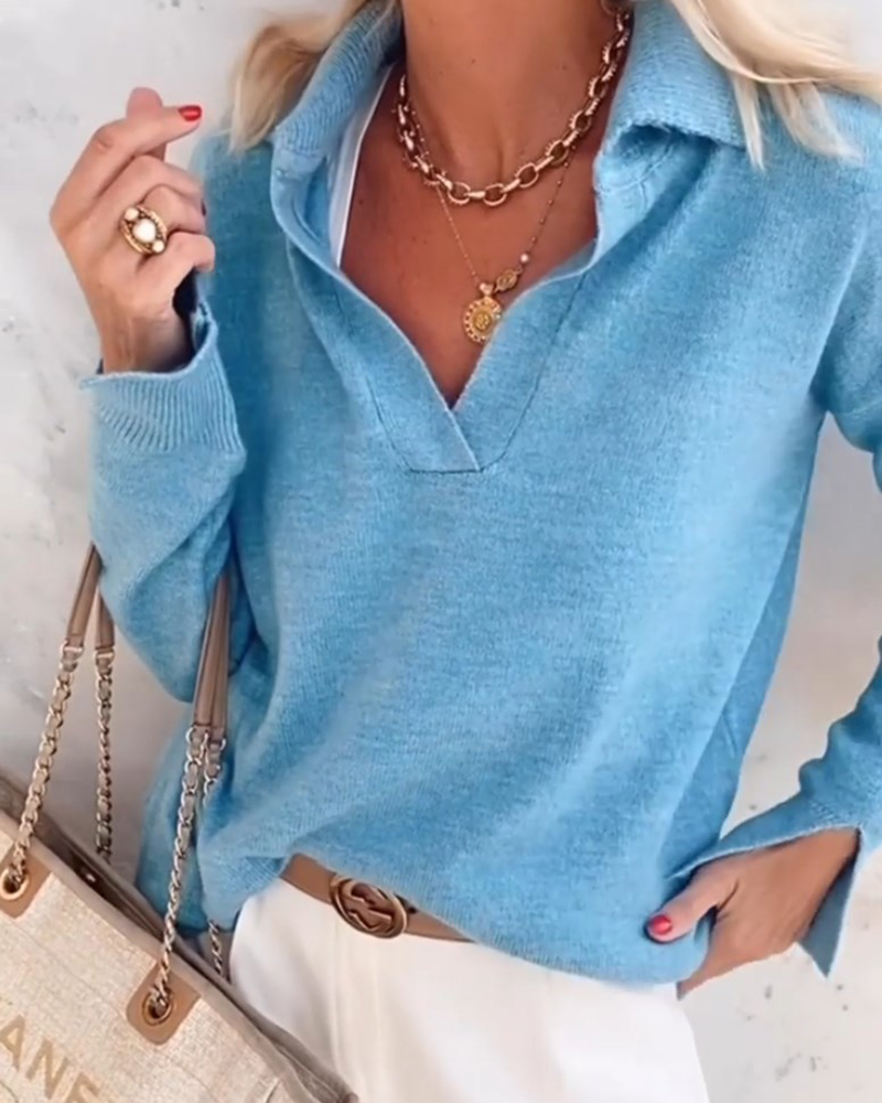 Lässiger Pullover mit Kragen