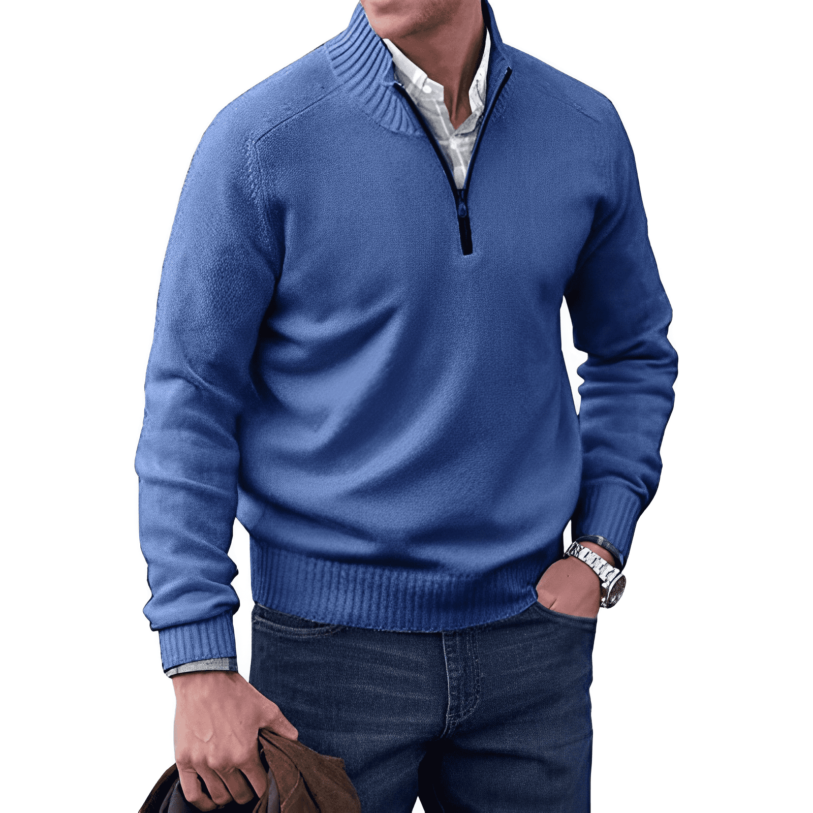 Herren - Bequemer Langarm Pullover - Weicher Strick - Lässiger Stil für jede Jahreszeit