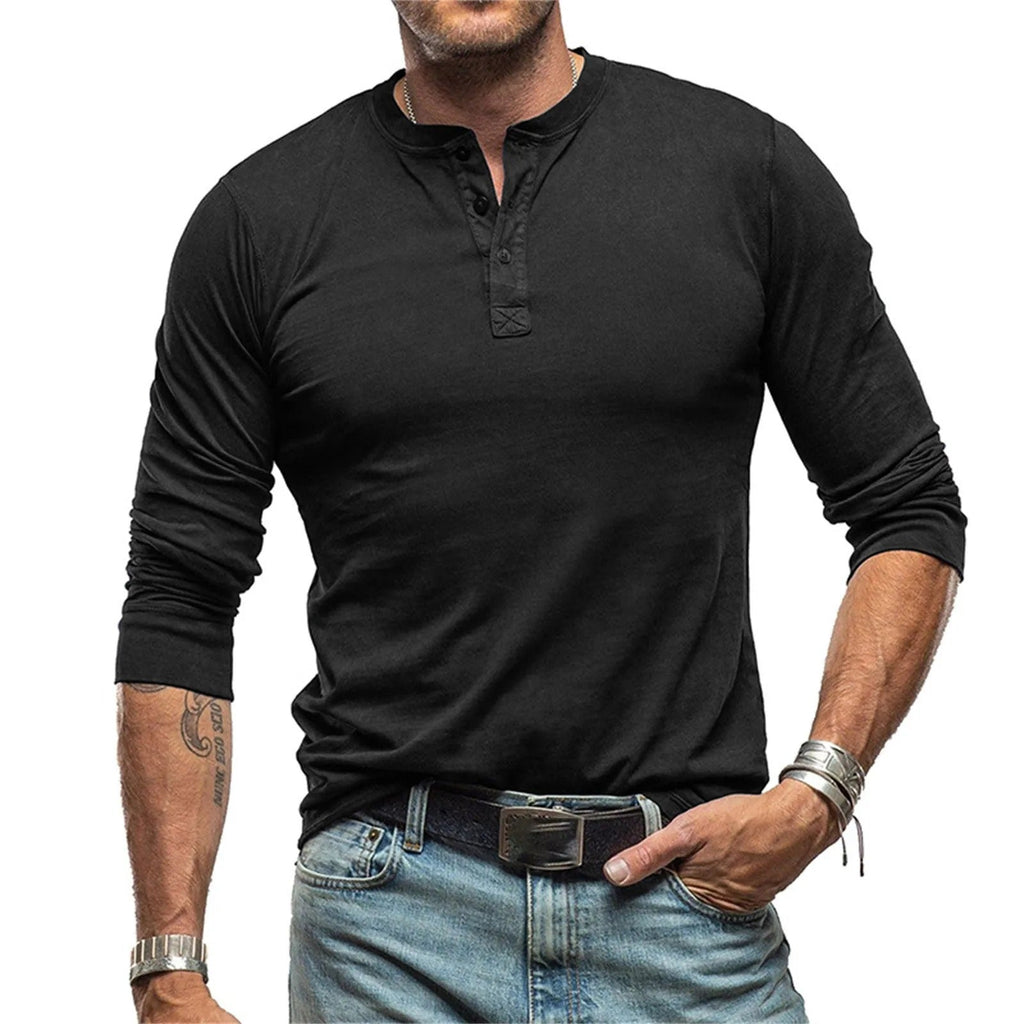 Herren - Vintage Langarmhemd - Weiche Baumwollmischung - Zeitloser Stil für jeden Anlass