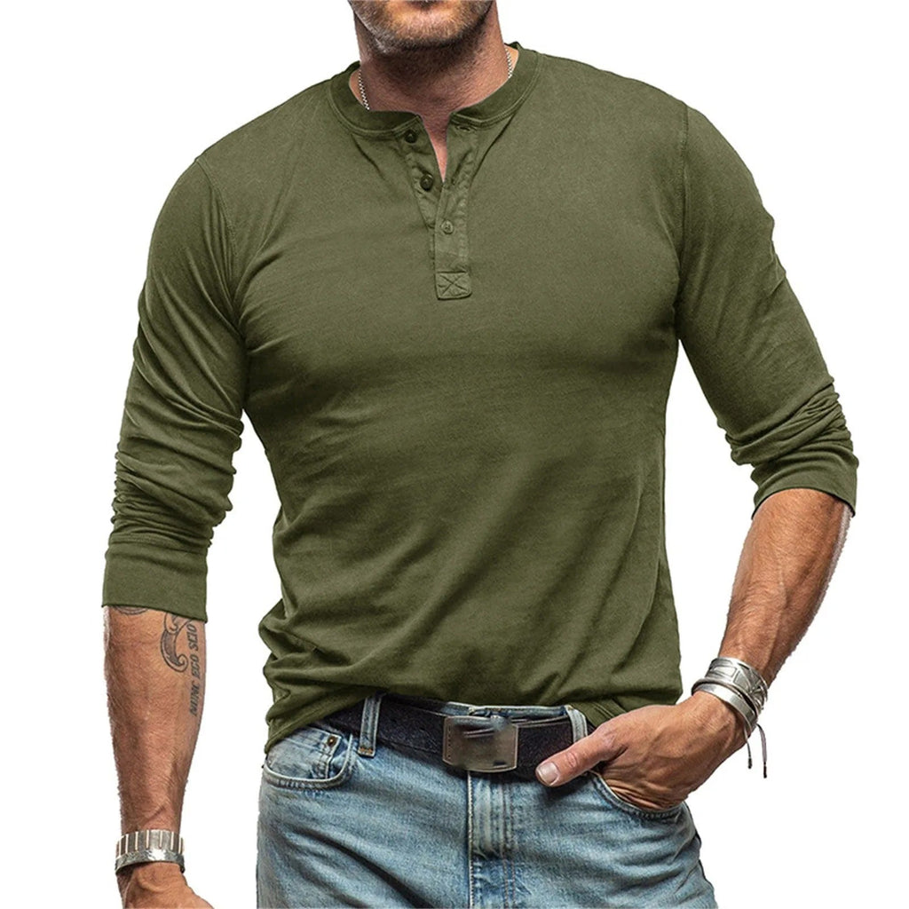 Herren - Vintage Langarmhemd - Weiche Baumwollmischung - Zeitloser Stil für jeden Anlass