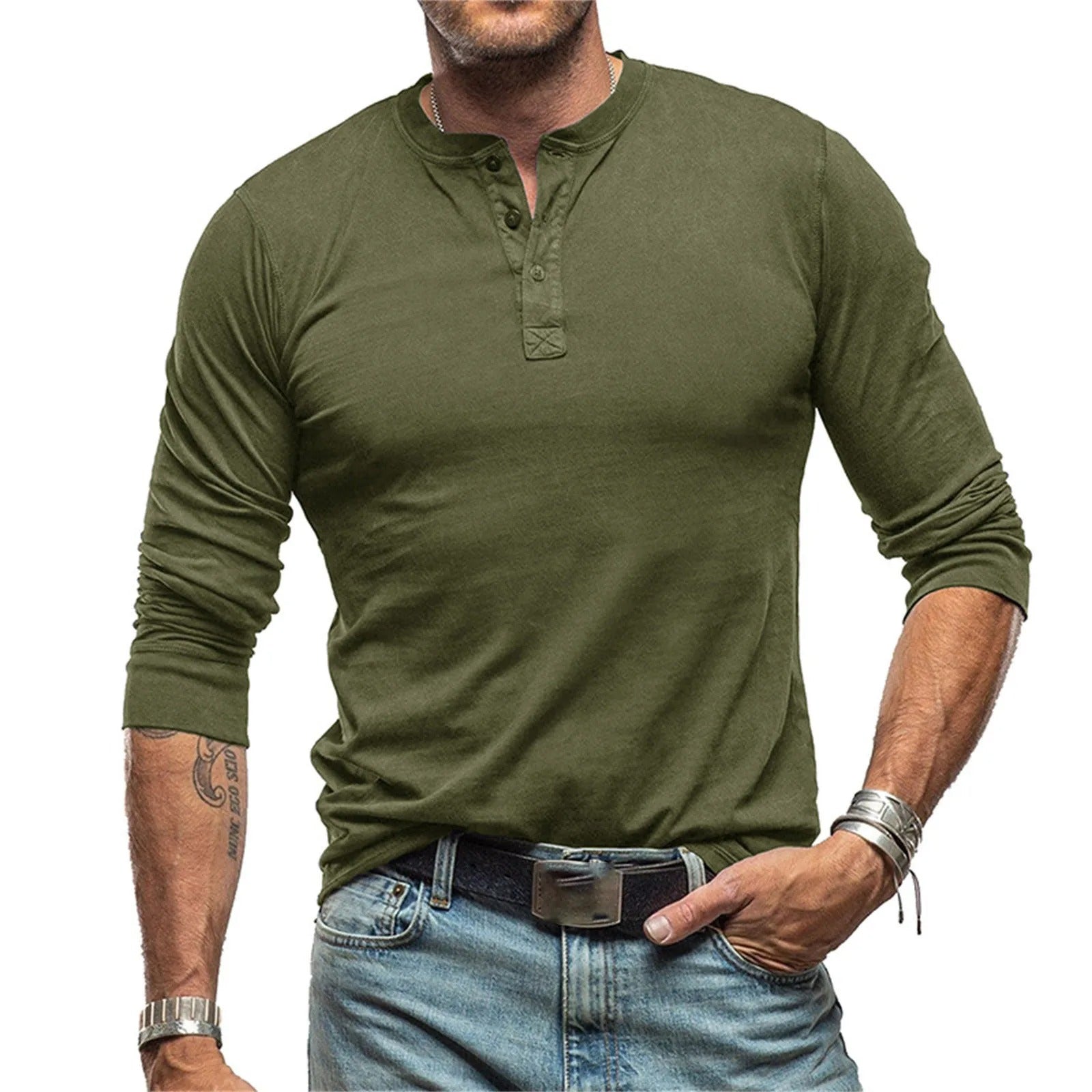 Herren - Vintage Langarmhemd - Weiche Baumwollmischung - Zeitloser Stil für jeden Anlass