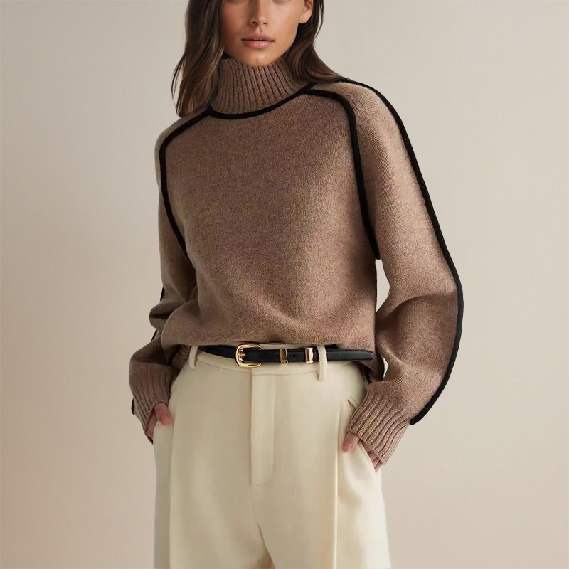 Damen - Rollkragenpullover - Kaschmir  - Luxuriöse Wärme & Komfort - Stilvoller Begleiter für kalte Tage