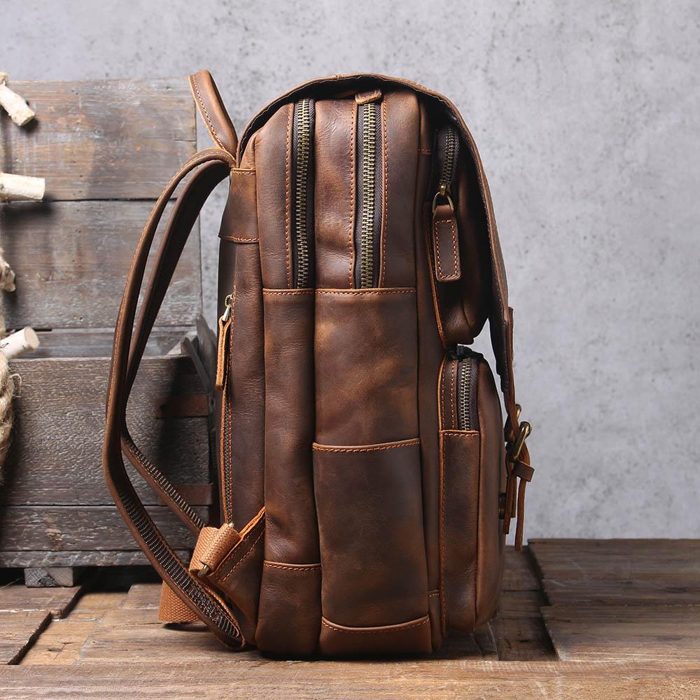 Herren - Stilvoller brauner Lederrucksack aus Leder - Langlebig & vielseitig für jeden Anlass