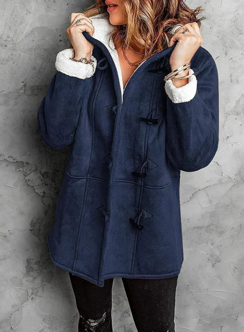 Damen - Mantel mit Kapuze - Fleece gefüttert - Winter Outdoorbekleidung