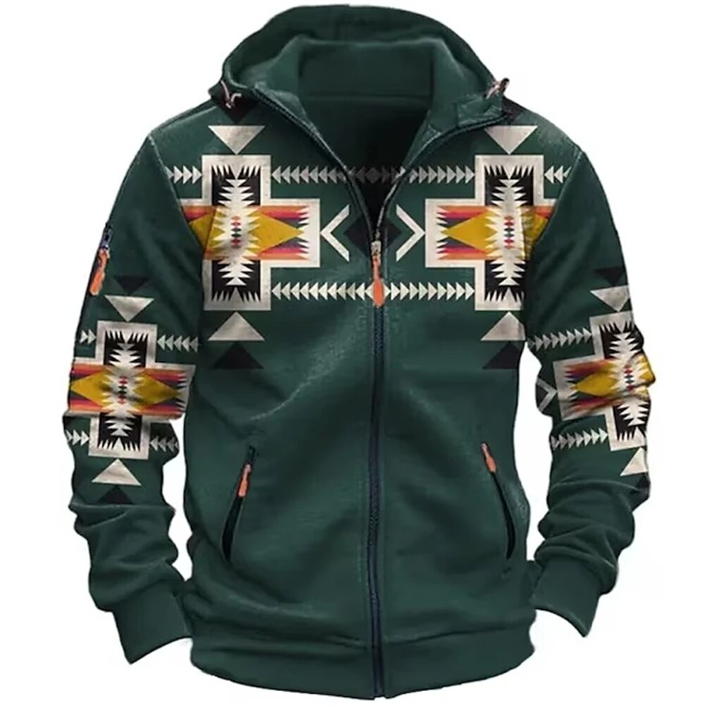 Herren - Retro Hoodie - Baumwollmischungs - Pullover - Lässiger Outdoor-Stil