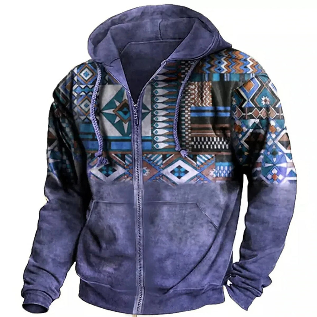 Herren - Retro Hoodie - Baumwollmischungs - Pullover - Lässiger Outdoor-Stil
