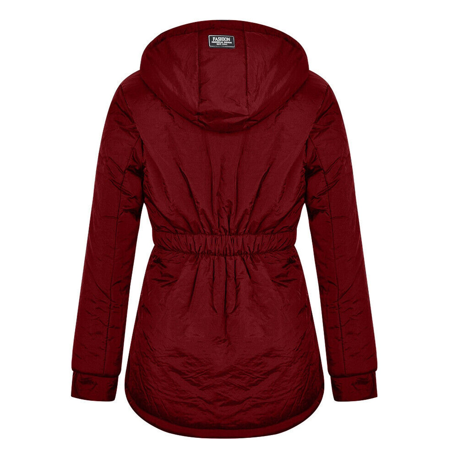 Frauen - Parka Jacke - Sherpa-Futter, Kapuze, isoliertes Fleece - Wintermantel für kalte Tage