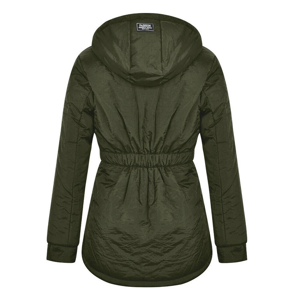 Frauen - Parka Jacke - Sherpa-Futter, Kapuze, isoliertes Fleece - Wintermantel für kalte Tage