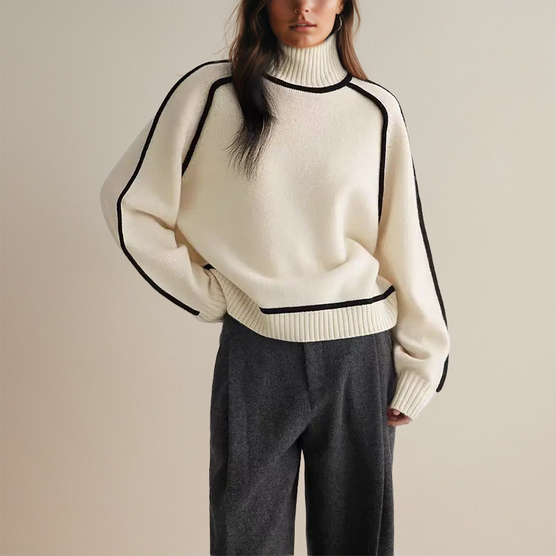 Damen - Rollkragenpullover - Kaschmir  - Luxuriöse Wärme & Komfort - Stilvoller Begleiter für kalte Tage
