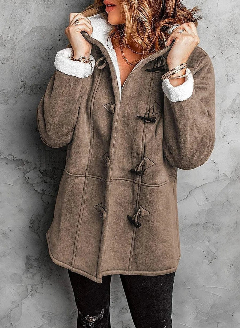 Damen - Mantel mit Kapuze - Fleece gefüttert - Winter Outdoorbekleidung