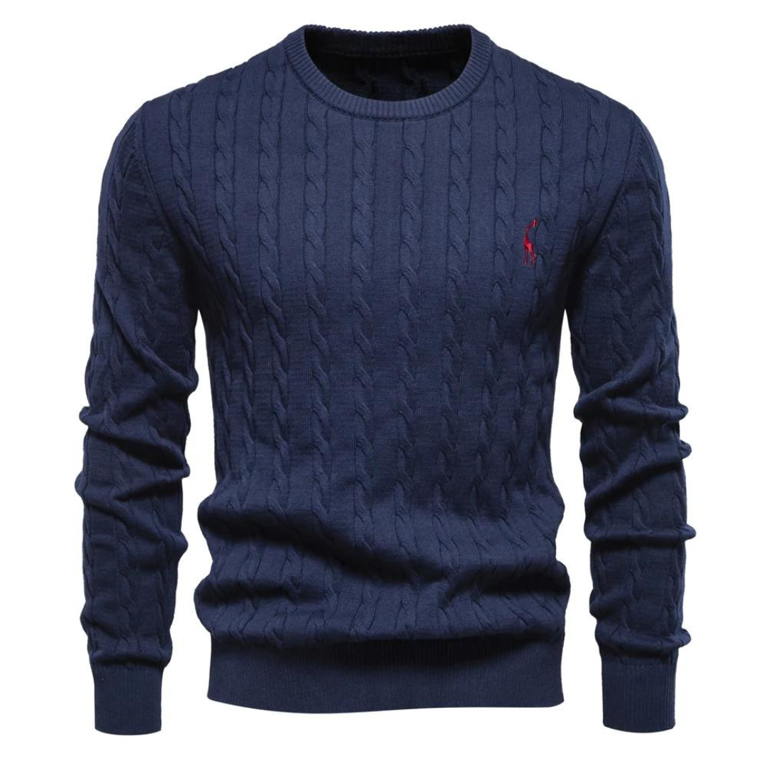 Herren - Zopfstrick Pullover - Weicher Stoff - Warmer Ponty - Lässiger und bequemer Pullover für jeden Anlass