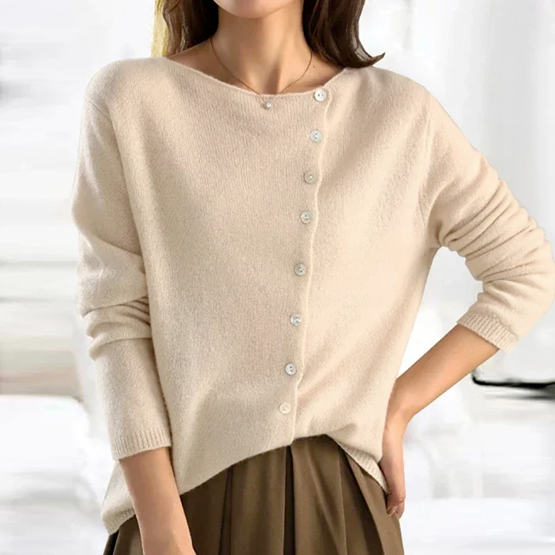Damen - Elegante Strickjacke - Weicher Ponty-Strick - Stilvolle Freizeitkleidung für jeden Anlass