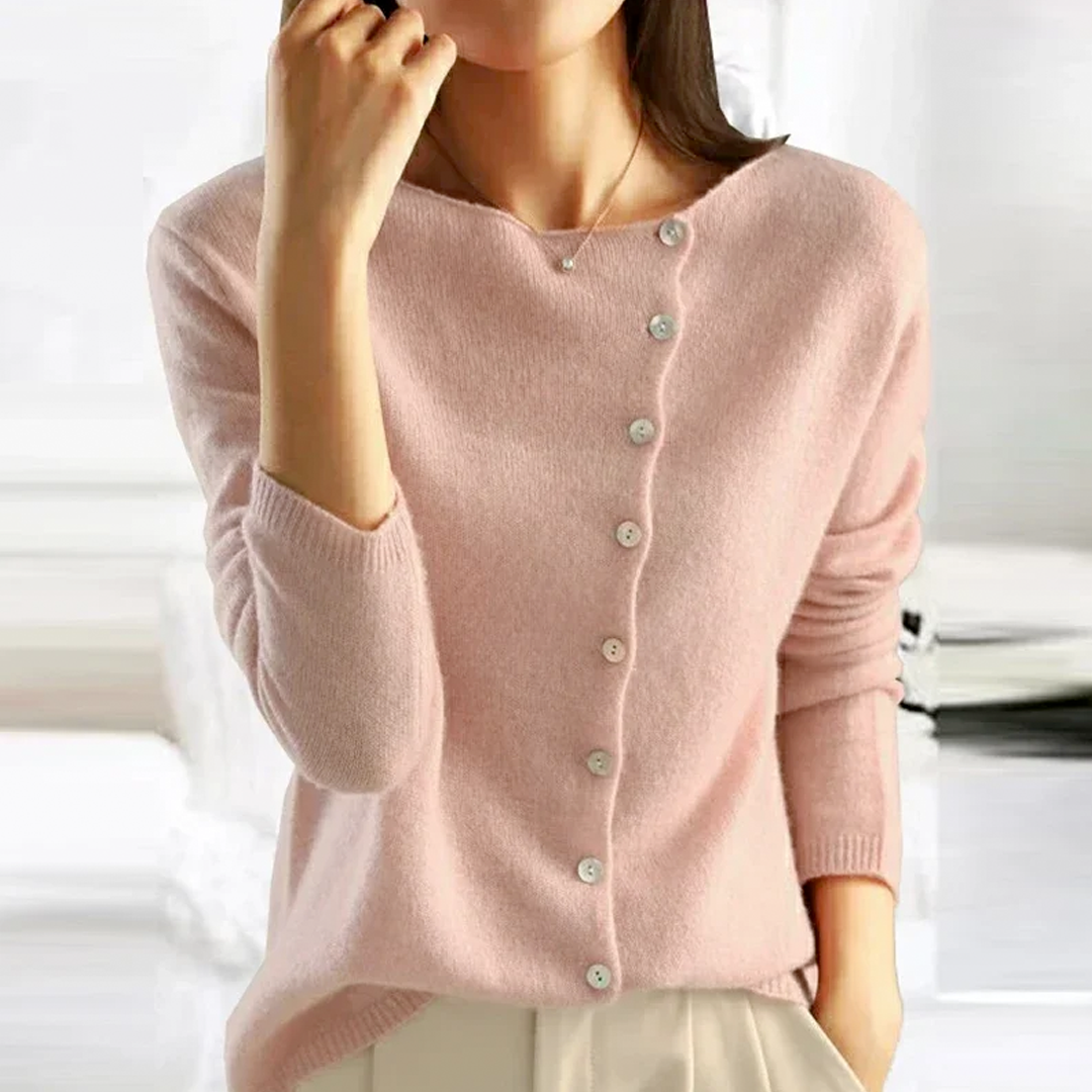 Damen - Elegante Strickjacke - Weicher Ponty-Strick - Stilvolle Freizeitkleidung für jeden Anlass