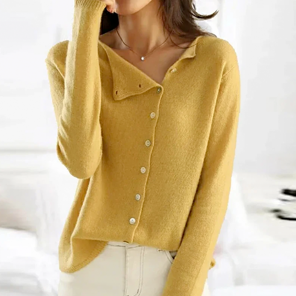 Damen - Elegante Strickjacke - Weicher Ponty-Strick - Stilvolle Freizeitkleidung für jeden Anlass