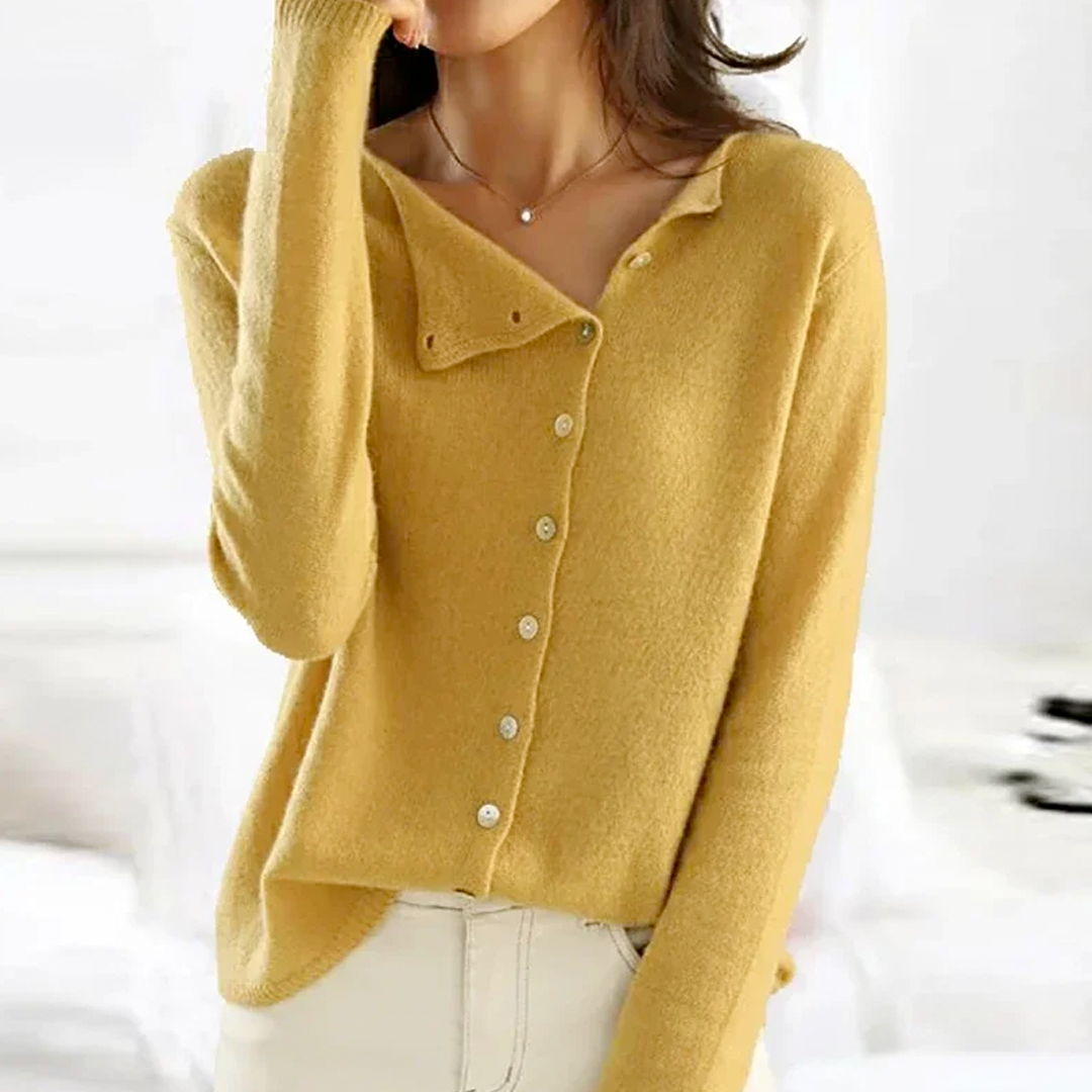 Damen - Elegante Strickjacke - Weicher Ponty-Strick - Stilvolle Freizeitkleidung für jeden Anlass
