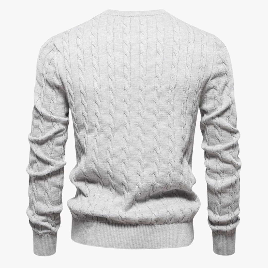 Herren - Zopfstrick Pullover - Weicher Stoff - Warmer Ponty - Lässiger und bequemer Pullover für jeden Anlass
