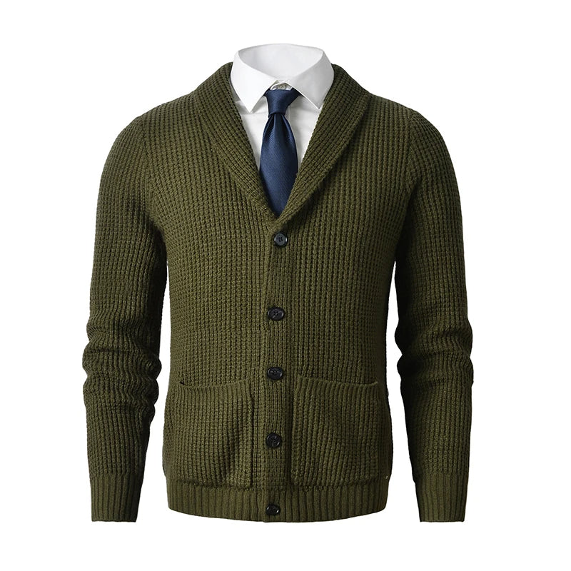 Herren - Strickjacke - Schalkragen - Praktischen Fronttaschen - Bequemer Stil für jeden Anlass