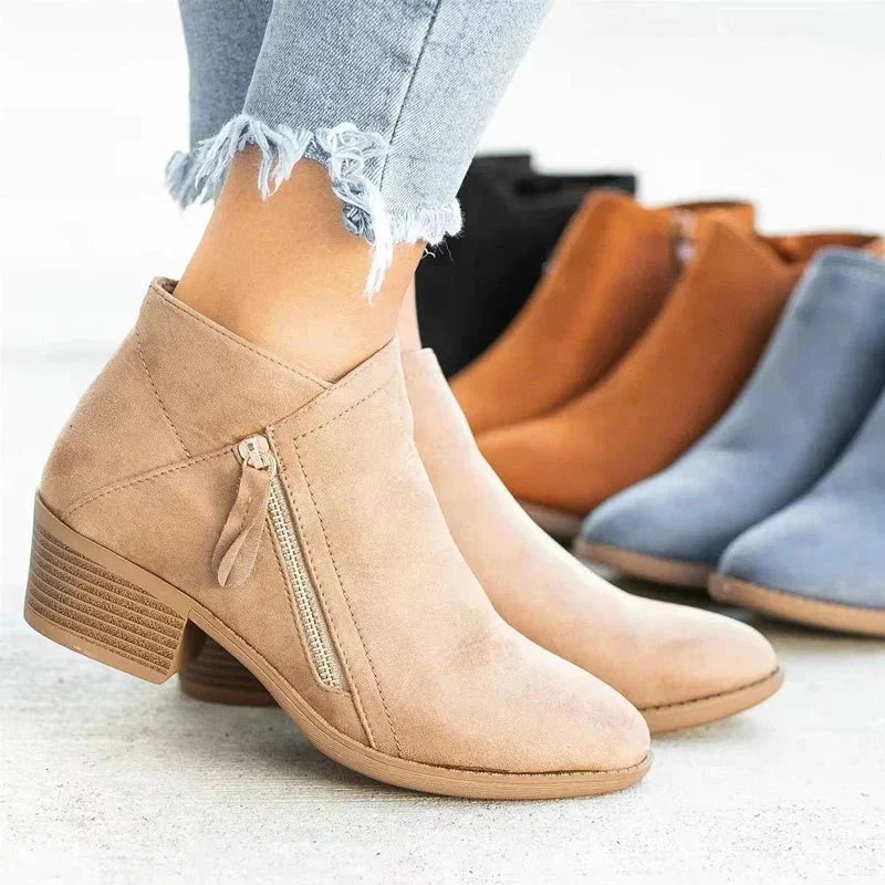 Damen - Bequeme Boots - Weiches Material - Kuschelige Schuhe - Ganztägigen Komfort und Stil