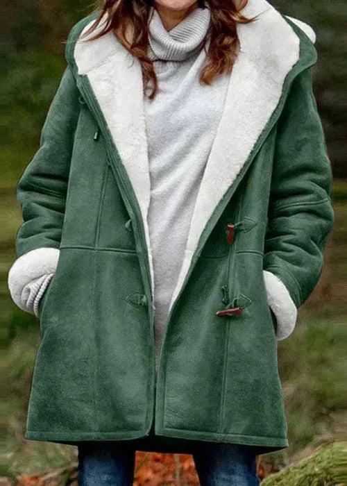 Damen - Mantel mit Kapuze - Fleece gefüttert - Winter Outdoorbekleidung