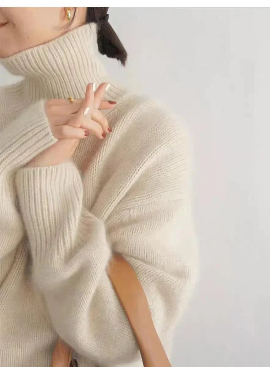 Damen - Rollkragenpullover - Kuscheliger Strick - Warmes Wintermust-have für Stil und Komfort