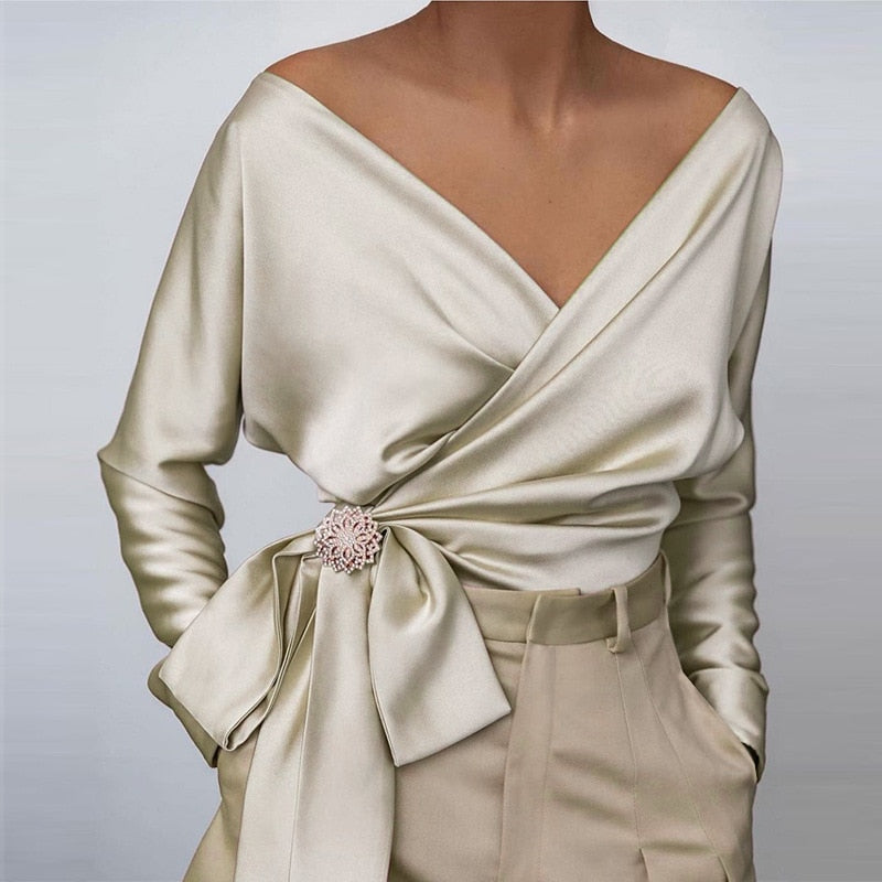 Fay | Gold Wickelstrickjacke