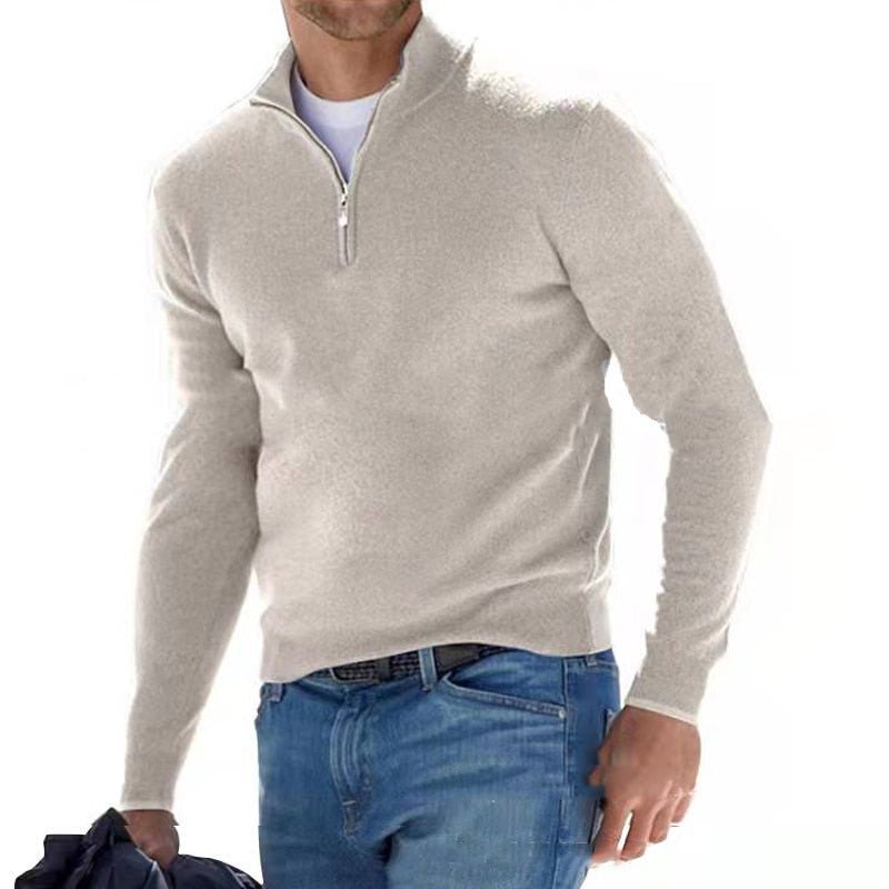 Herren - Freizeit Strickpullover mit Reißverschluss - Weiches Material - Stylischer Pullover für jede Gelegenheit