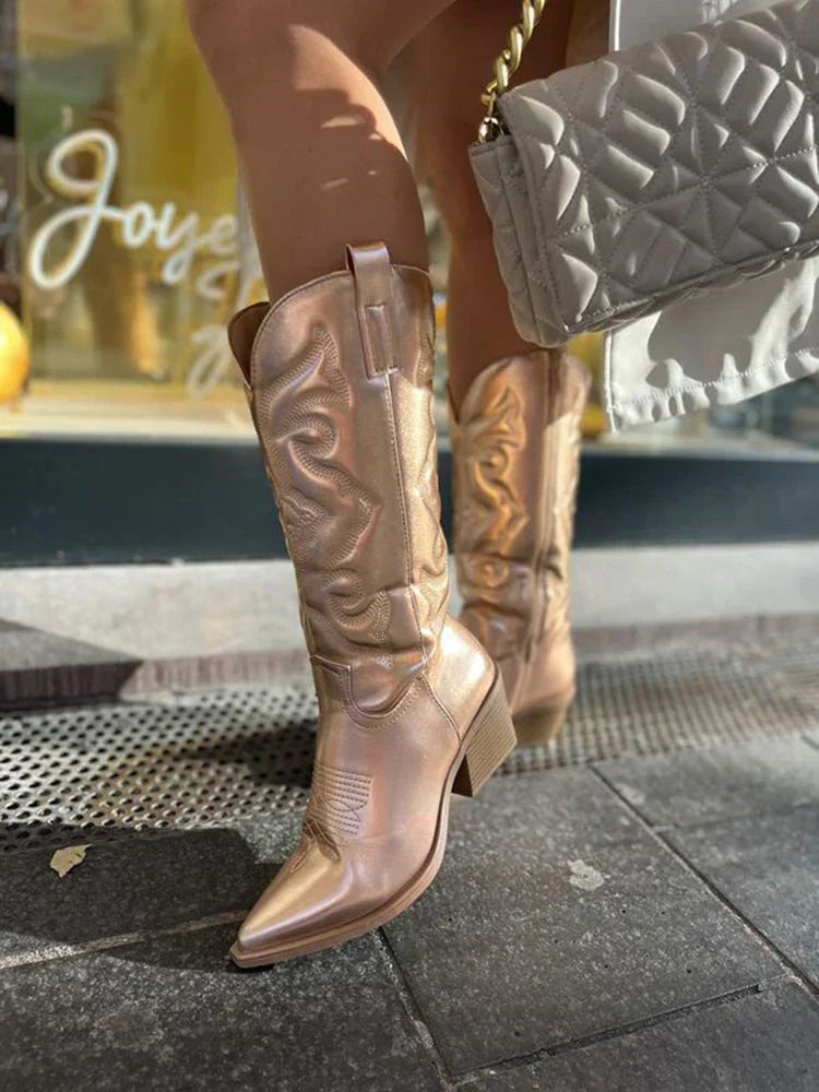 Fleur | Elegant Metallic-Cowboystiefel