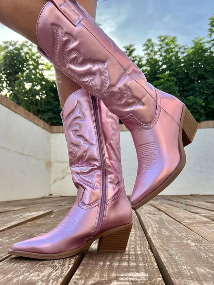 Fleur | Elegant Metallic-Cowboystiefel
