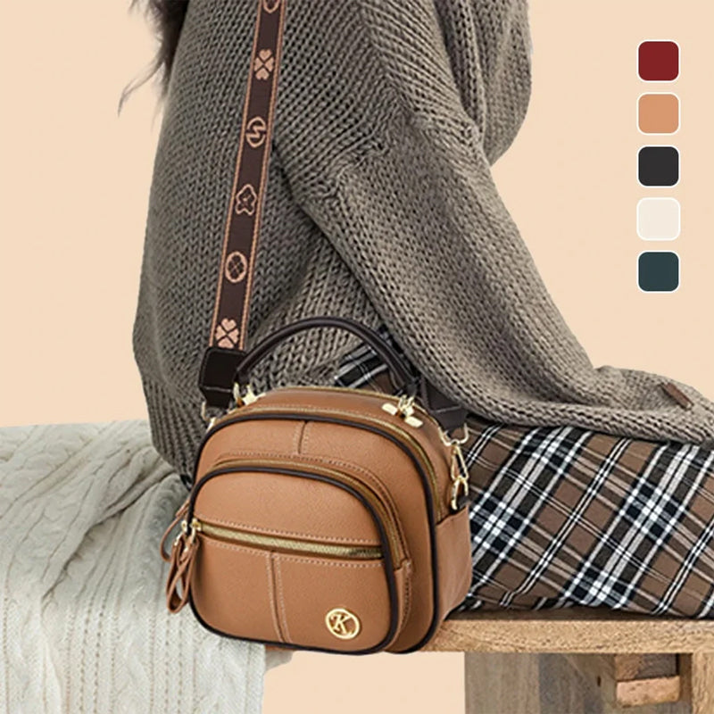 Katy™ Verstellbare Ledertasche mit breitem Schultergurt