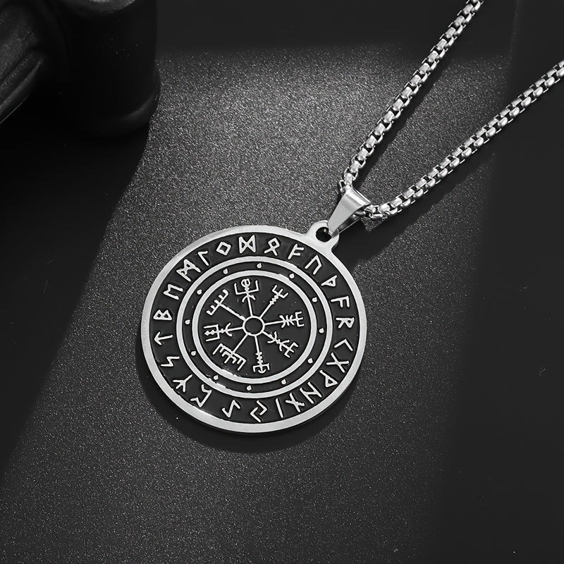 Herren-Halskette | Wikinger-Runen-Anhänger | Funky & Kraftvolles Design | Edelstahl - 60cm