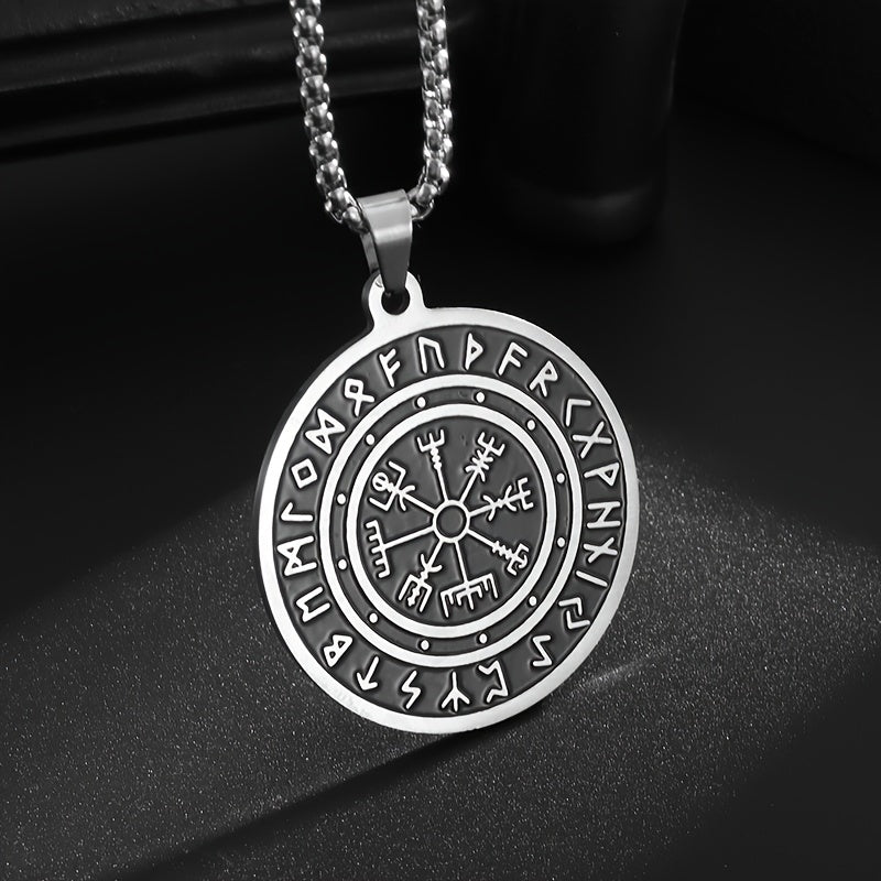 Herren-Halskette | Wikinger-Runen-Anhänger | Funky & Kraftvolles Design | Edelstahl - 60cm