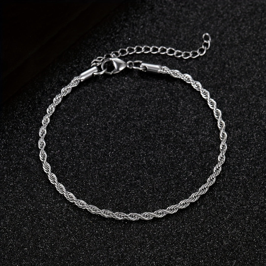 Herrenarmband | Gedrehte Seilkette | Stilvolles & modernes Design | Edelstahl