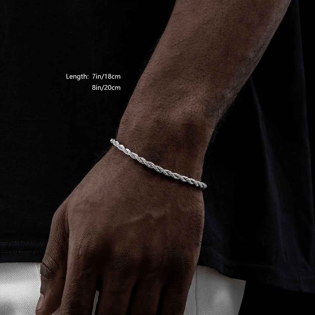 Herrenarmband | Gedrehte Seilkette | Stilvolles & modernes Design | Edelstahl