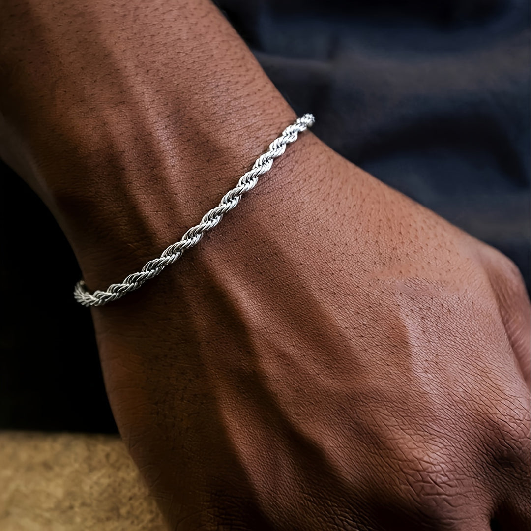 Herrenarmband | Gedrehte Seilkette | Stilvolles & modernes Design | Edelstahl