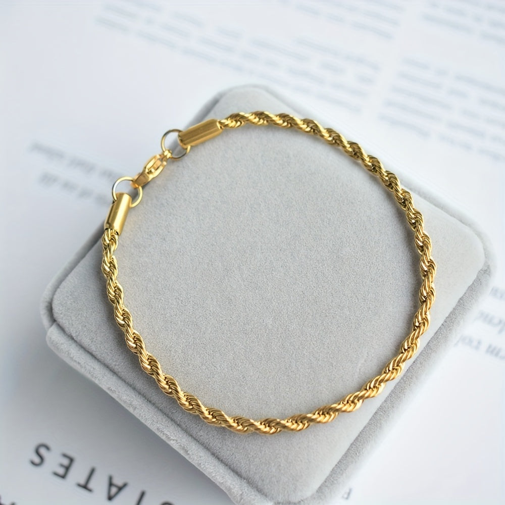 Herrenarmband | Gedrehte Seilkette | Stilvolles & modernes Design | Edelstahl