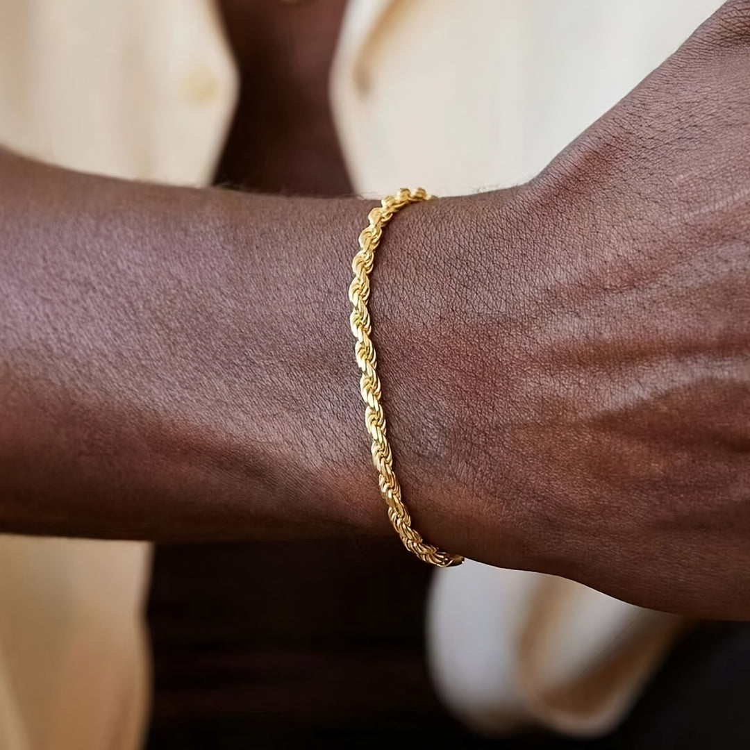 Herrenarmband | Gedrehte Seilkette | Stilvolles & modernes Design | Edelstahl
