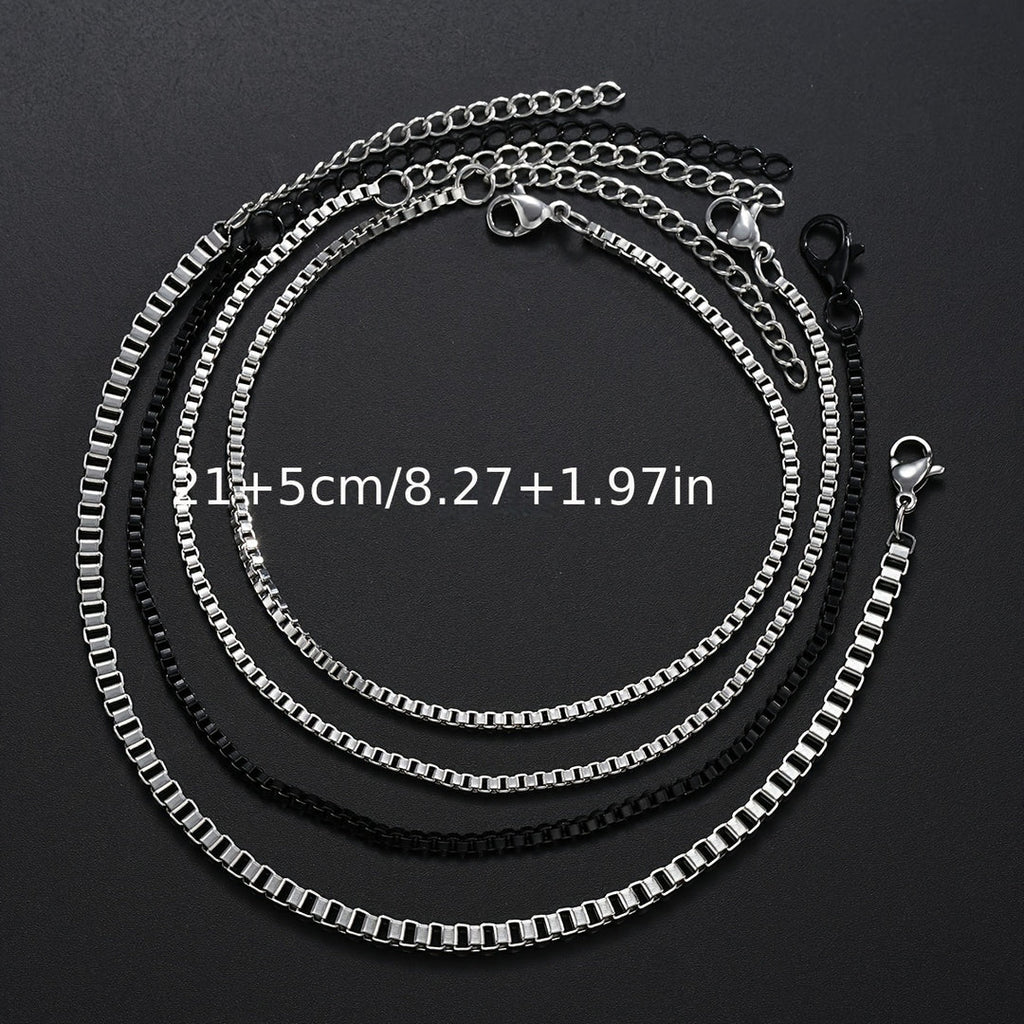Herrenarmbänder Set | 4-tlg. Gliederarmbänder | Langlebig & Unvergoldet | Edelstahl